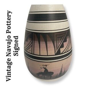 𝅺VINTAGE Navajo Pottery Signed Lorisen Dineh 1986